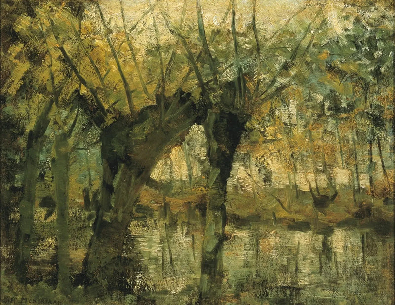 Willow Grove: Valon ja varjon vaikutelma - Piet Mondrian