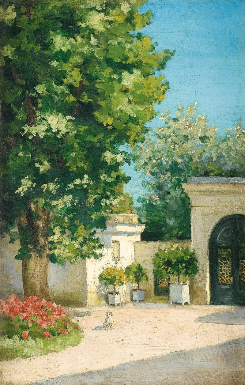 Yerrès. Perheen kodin eteinen eksedrasta - Gustave Caillebotte