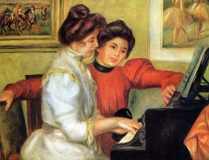 Yvonne ja Christine Lerolle pianolla - Pierre-Auguste Renoir