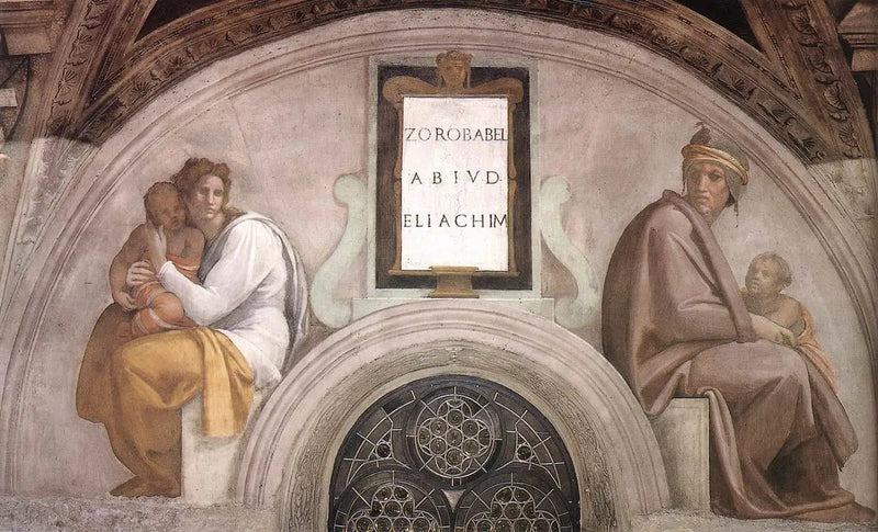 Zorobabel, Abioud ja Éliakim - Michelangelo